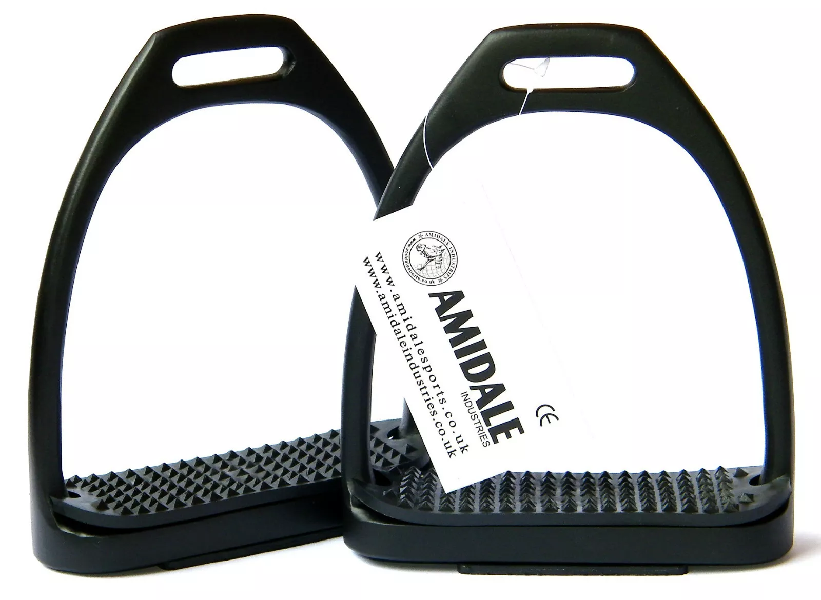 AMIDALE ALUMINIUM LIGHT WEIGHT STIRRUPS WITH TREADS BLACK COLOR BNWT