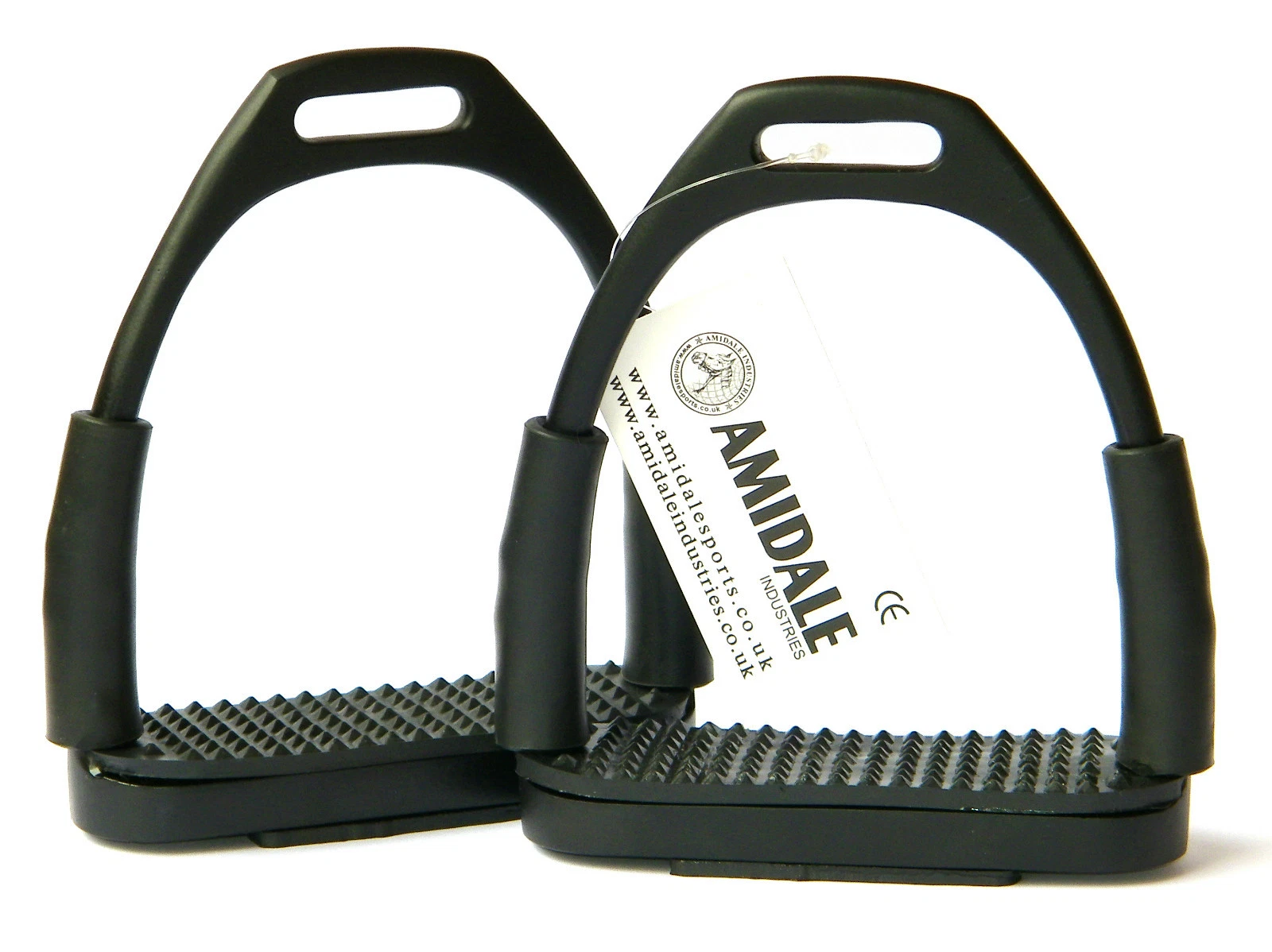 FLEXI SAFETY STIRRUPS HORSE RIDING BENDY IRONS BLACK COLOR FROM AMIDALE
