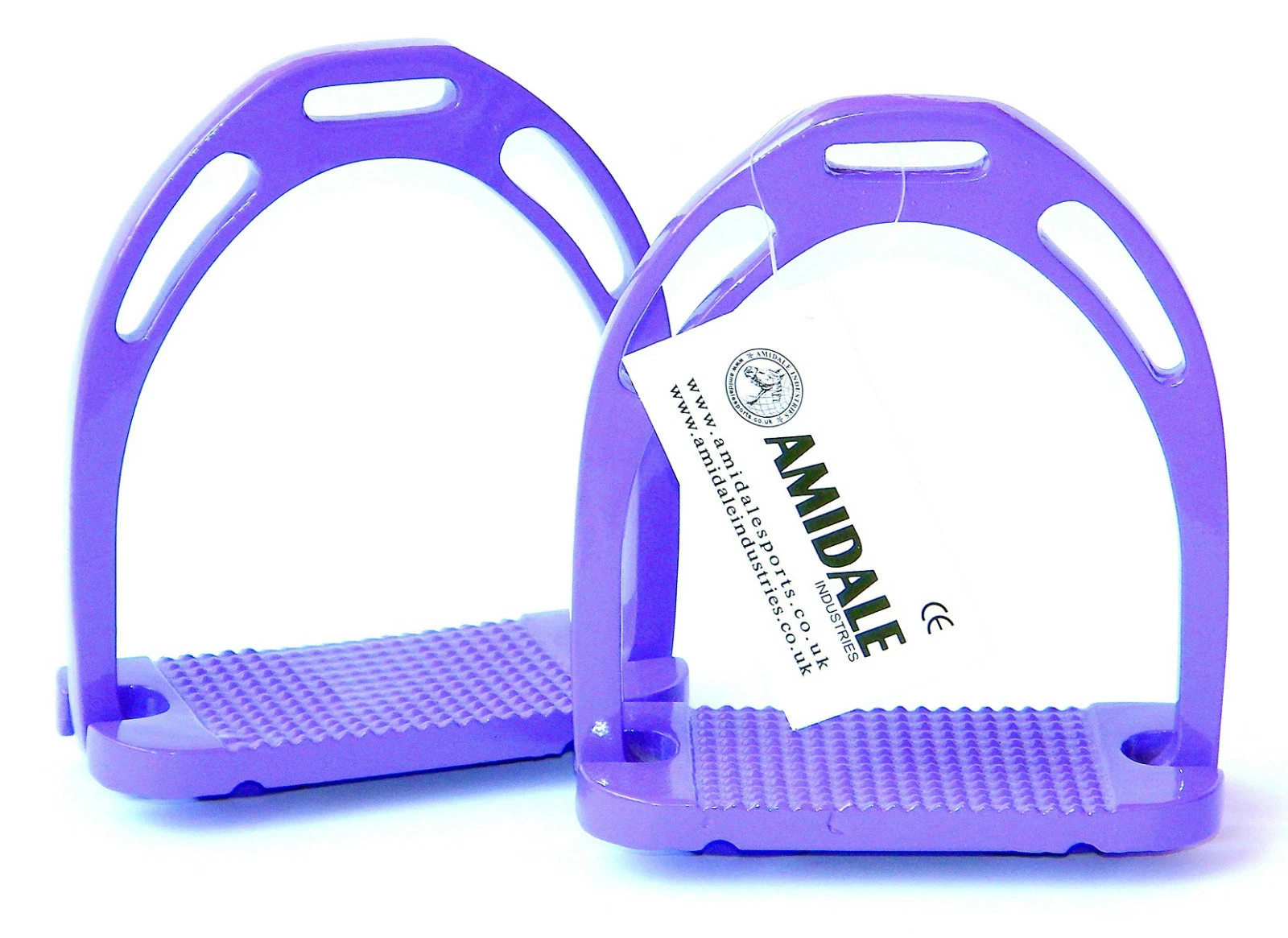 HORSE RIDING STIRRUPS LIGHT & DURABLE ALUMINIUM PURPLE COLOUR FROM AMIDALE BNWT