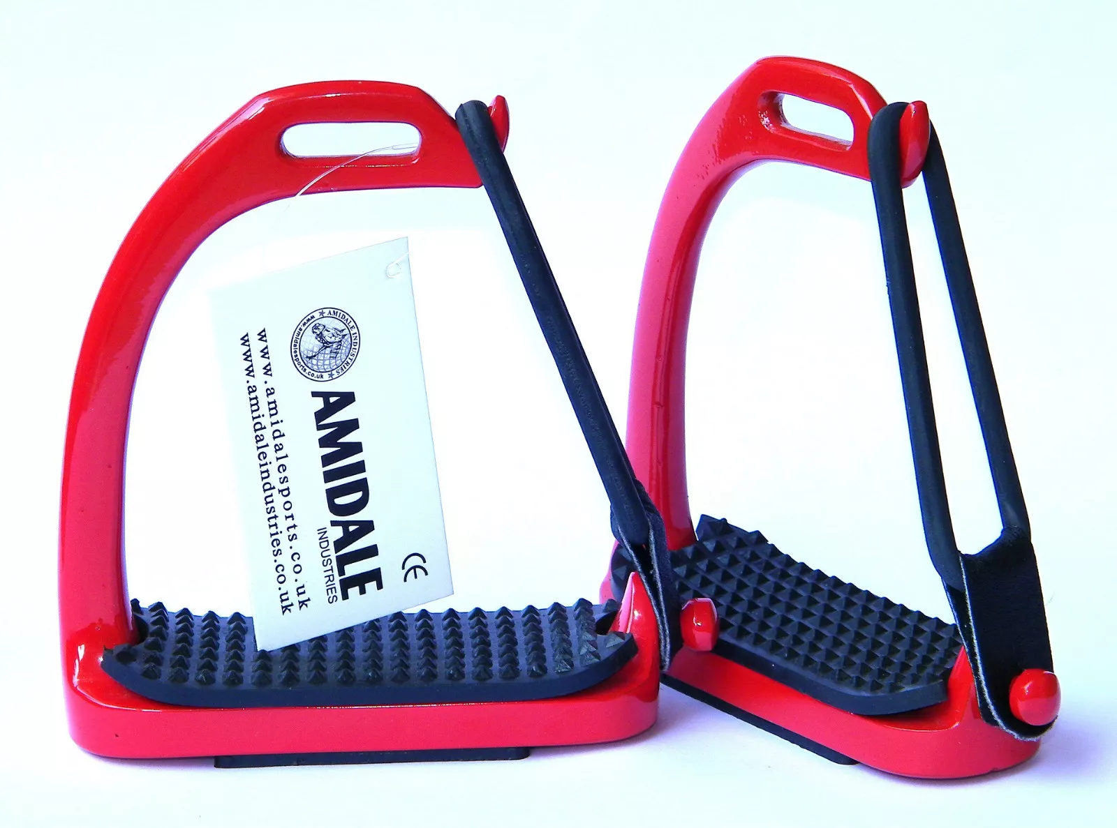 PEACOCK STIRRUPS HORSE RIDING SAFETY IRON FILLIS RED COLOR BNWT