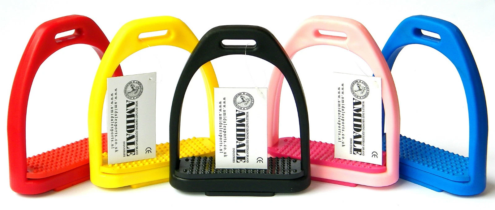 POLYMER STIRRUPS, WITH MATCHING COLOUR TREADS IN 5 COLOUR FROM AMIDALE BNWT