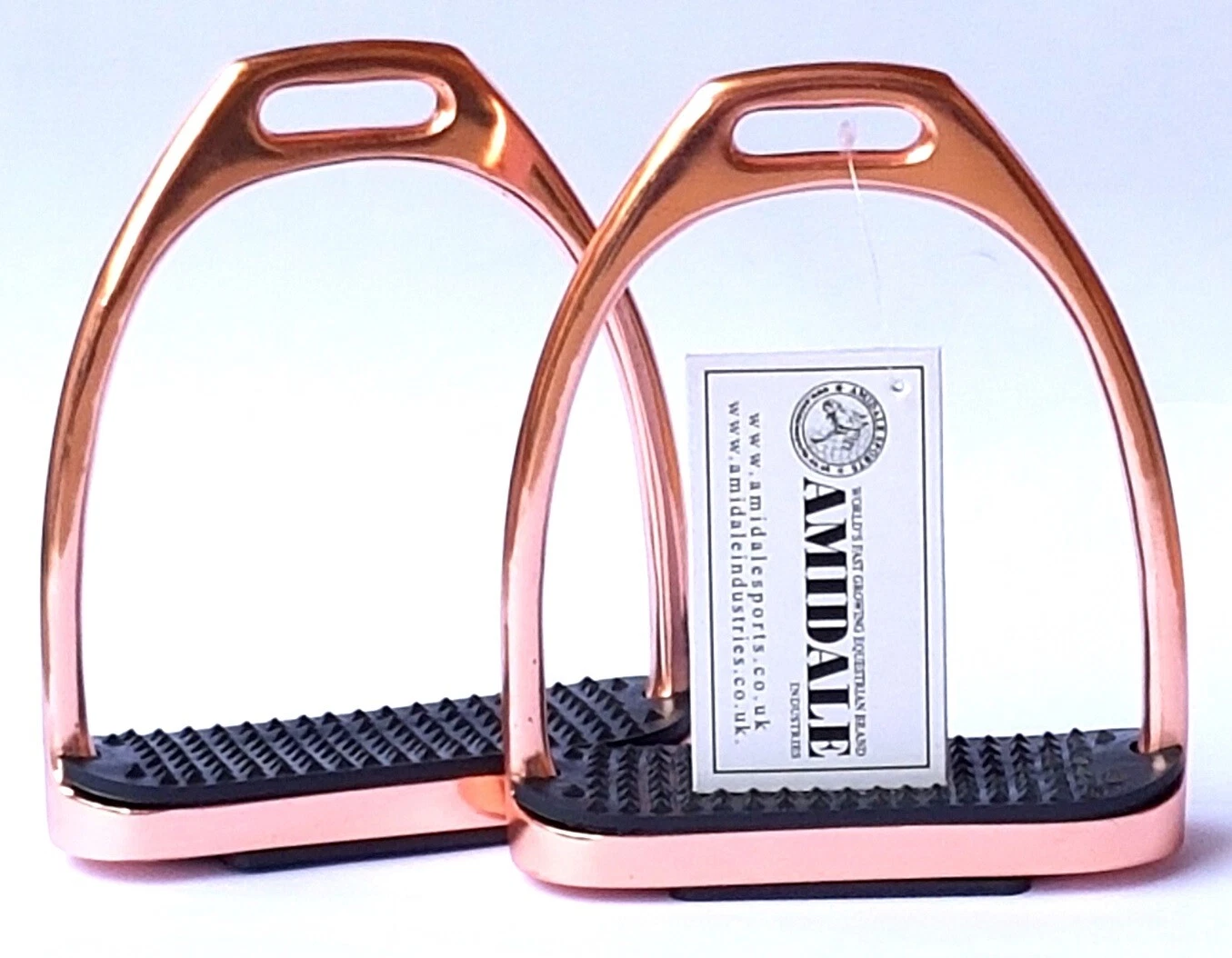 ROSEGOLD GLOSS Fillis IRONS STIRRUPS HORSE RIDING S STEEL FROM AMIDALE BNWT