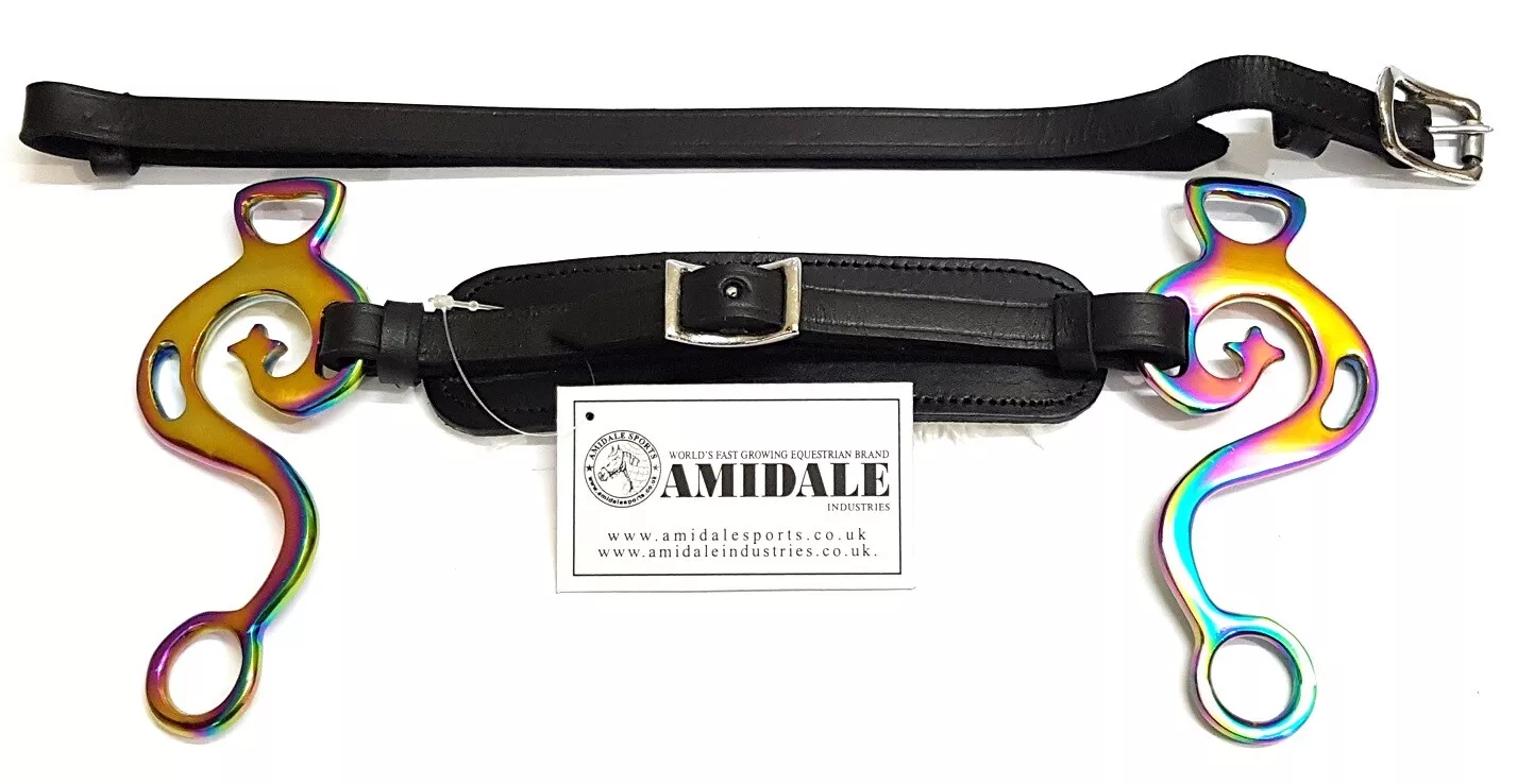 AMIDALE RAINBOW HACKAMORE BITLESS HORSE BIT PADDED LEATHER BNWT