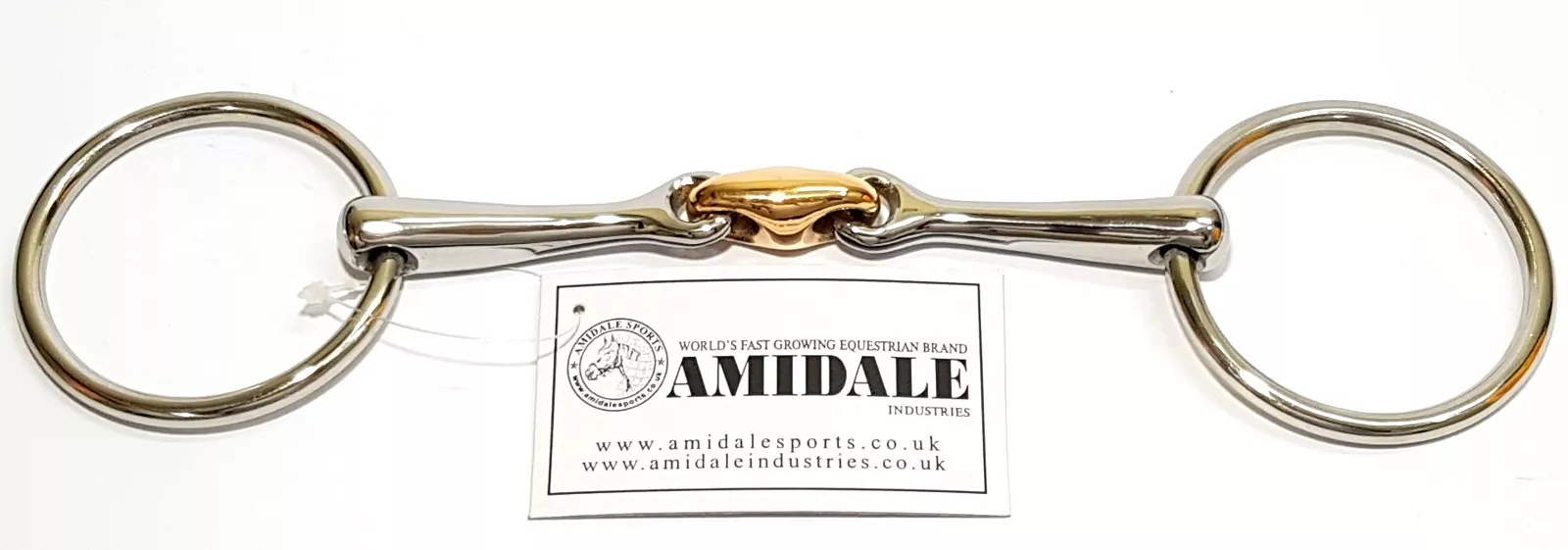 Amidale Loose Ring French link Stainless Steel with a copper lozenge bit BNWT