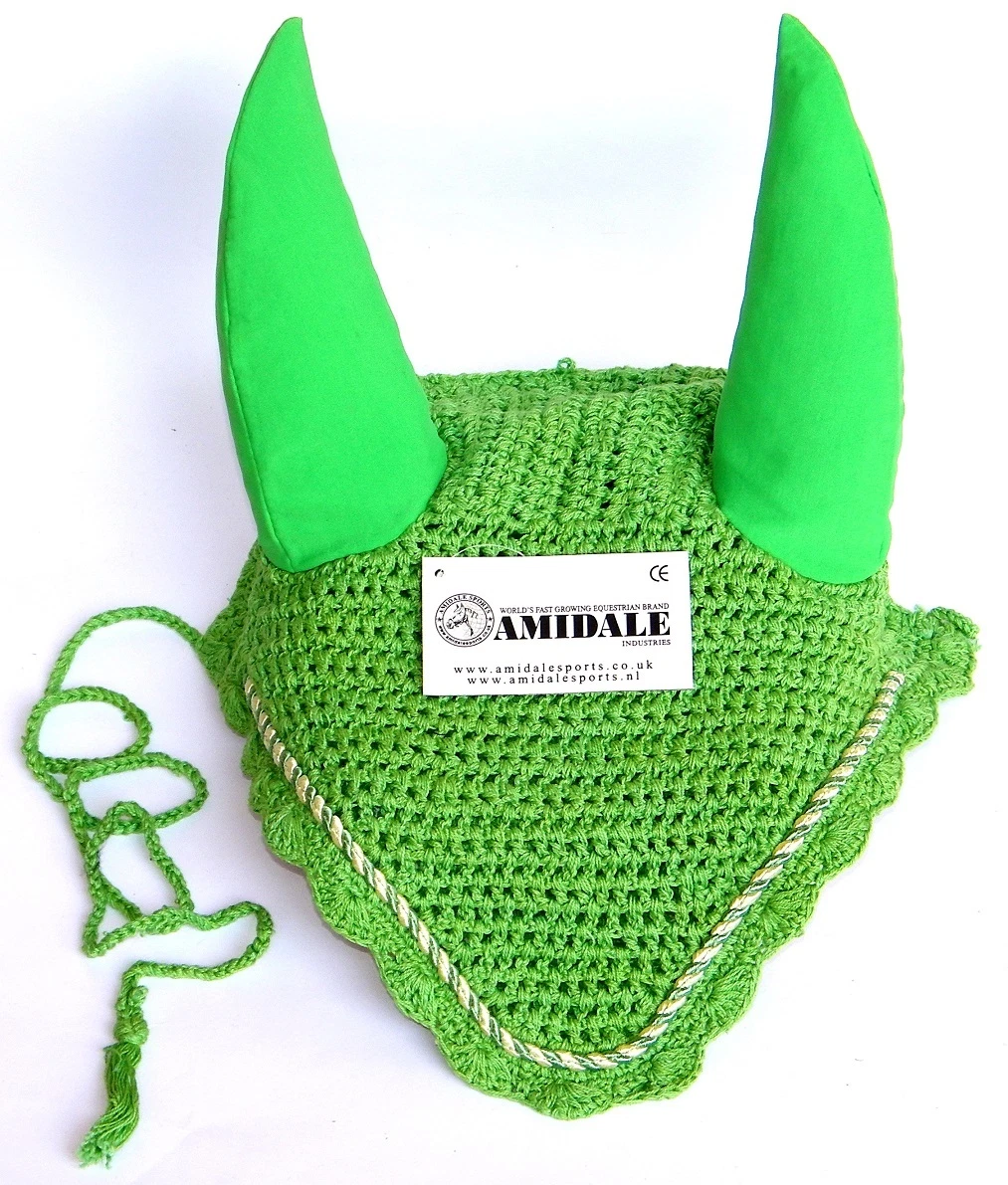 EAR NET FLYVEIL CROCHET GREEN COLORS FULL COB & PONY SIZE