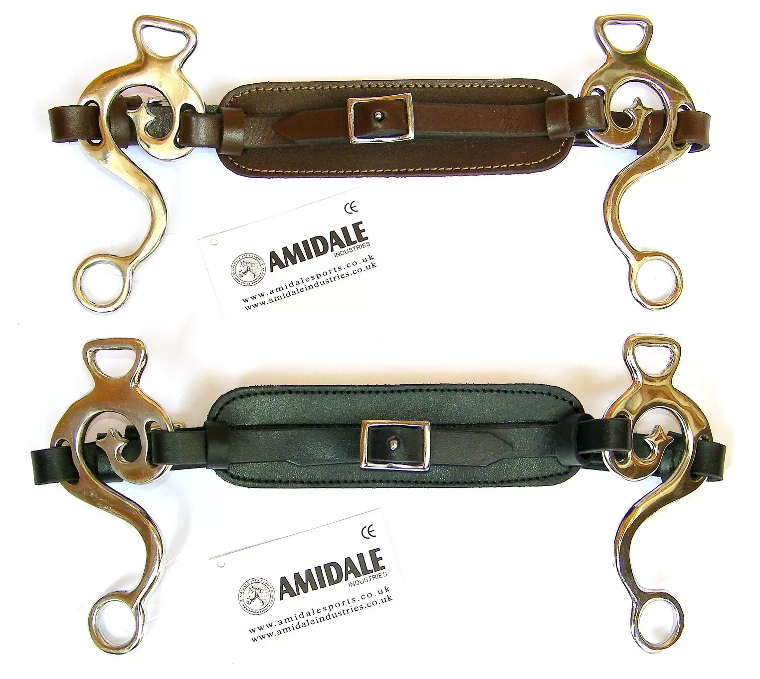 HACKAMORE BITLESS HORSE BIT STAINLESS STEEL PADDED LEATHER FROM AMIDALE